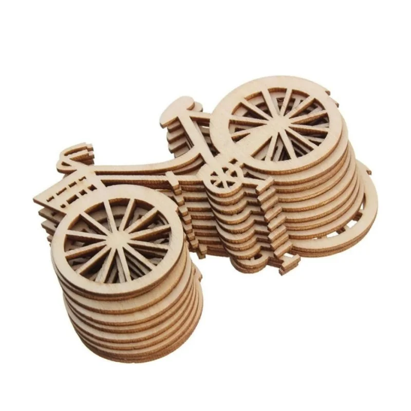Oud Wood Chip - 10pcs Wooden Bicycle Ornaments DIY Handmade