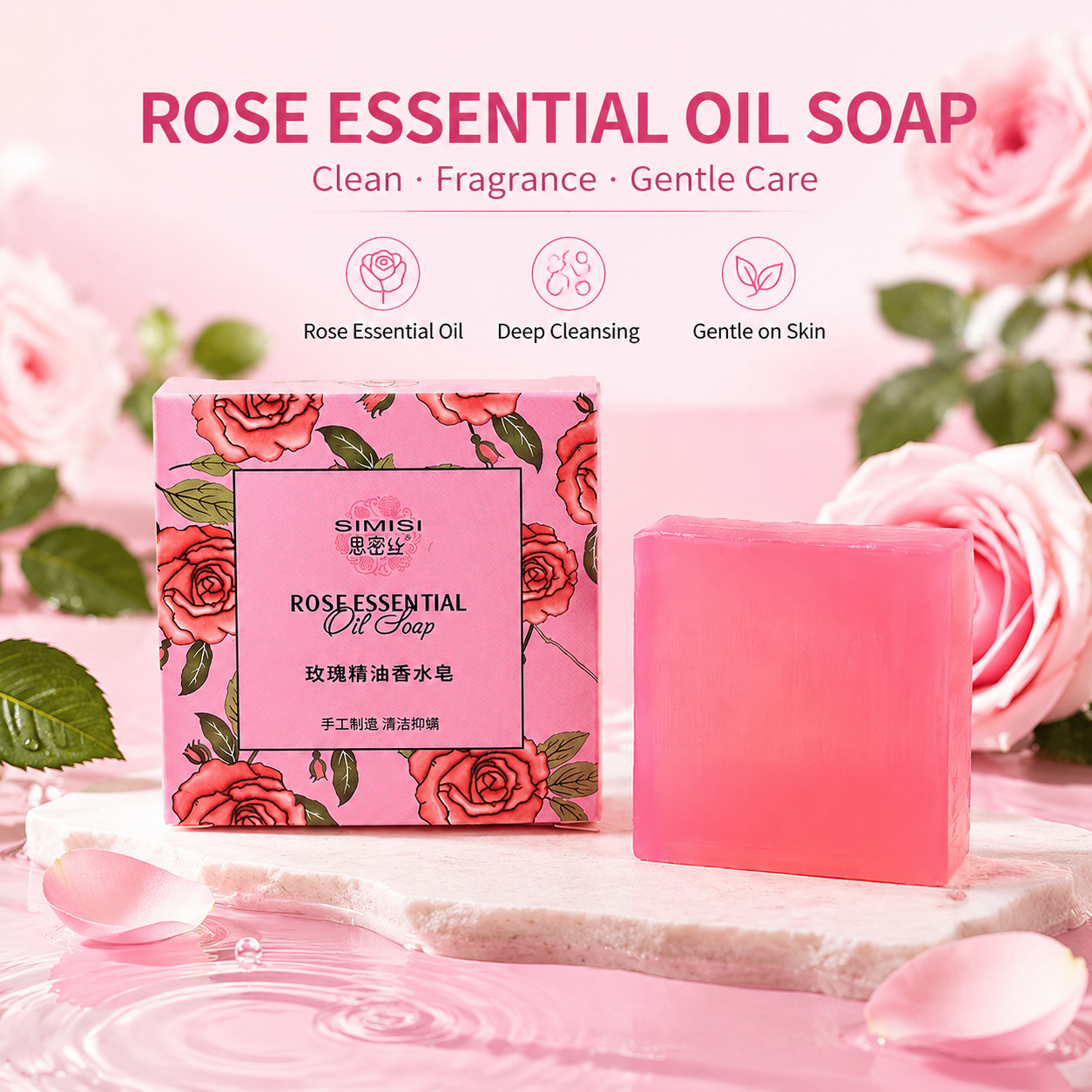 Perfume Fragrance Rose - Rose essential oil soap, wash face,