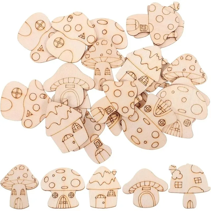 50pcs Mushroom Wood Cutouts Un - Oud Wood Chip review and price