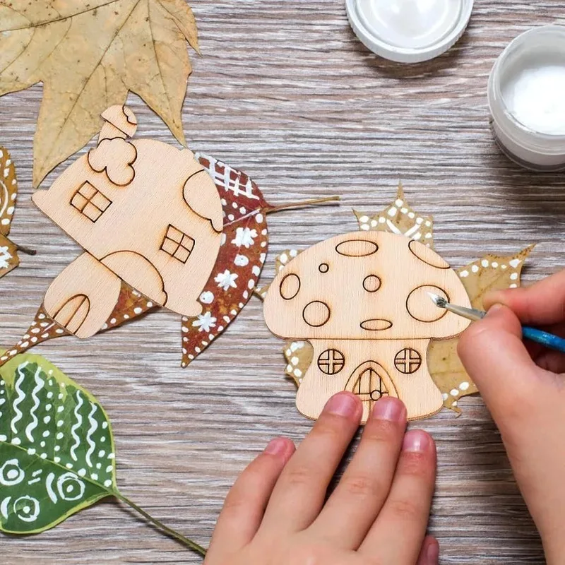 50pcs Mushroom Wood Cutouts Un - Oud Wood Chip review and price