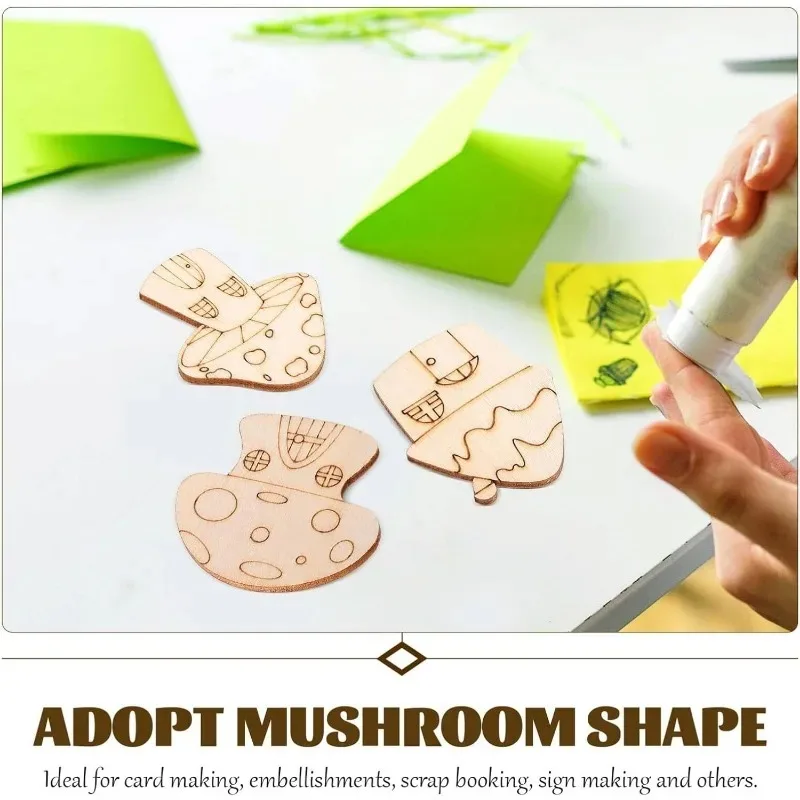50pcs Mushroom Wood Cutouts Un - Oud Wood Chip review and price