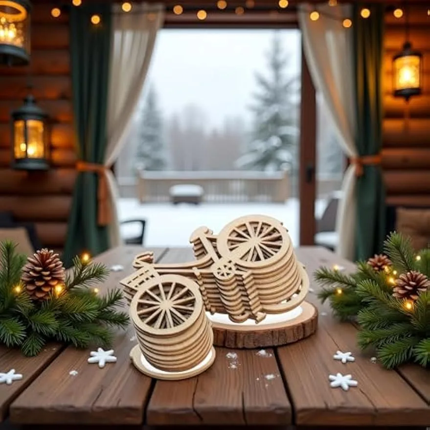 10pcs Wooden Bicycle Ornaments - Oud Wood Chip review and price