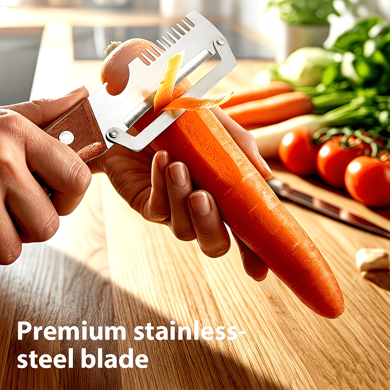 Stainless steel peeler with wo - Oud Wood Chip review and price