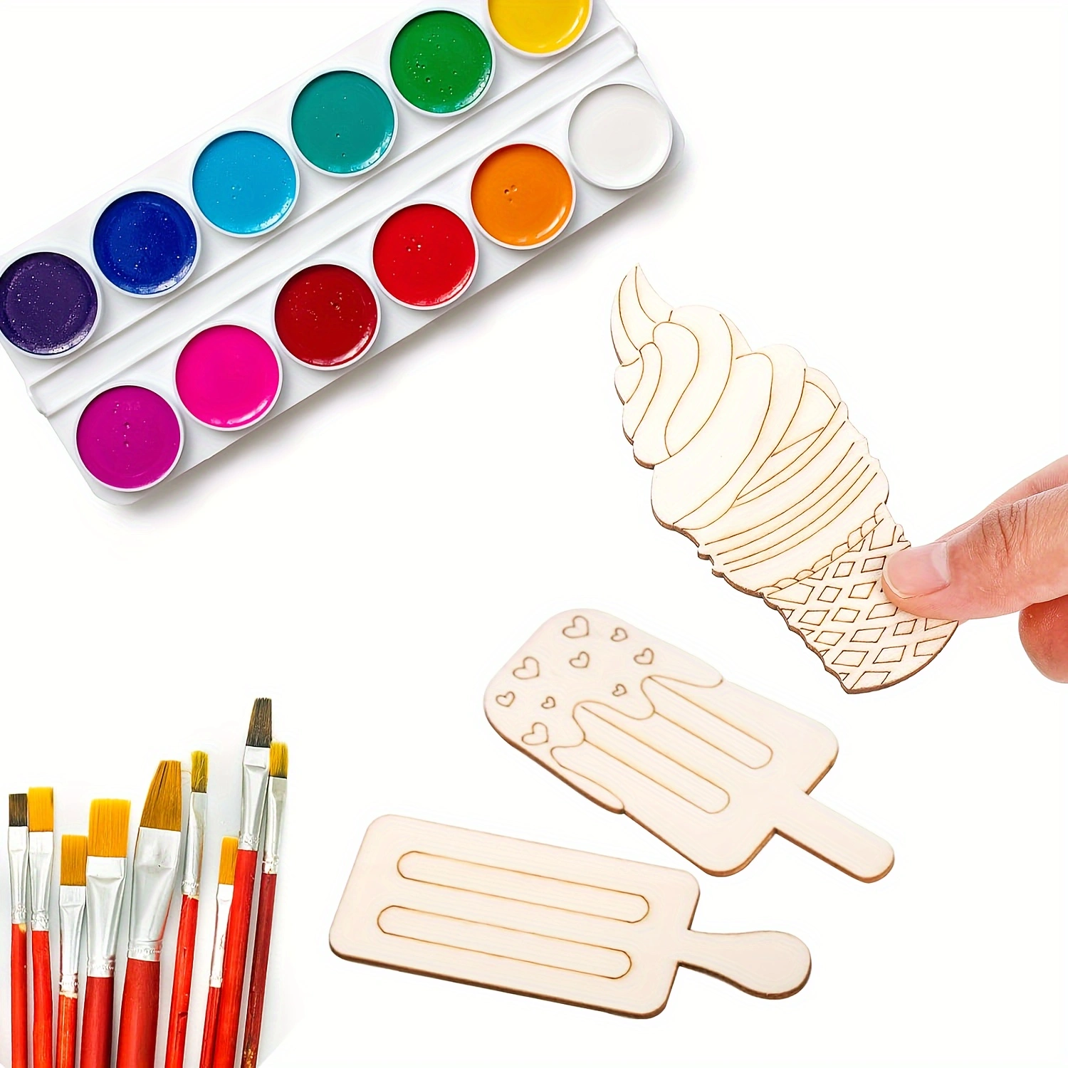 6/30pcs Ice Cream Wood Cutouts - Oud Wood Chip review and price
