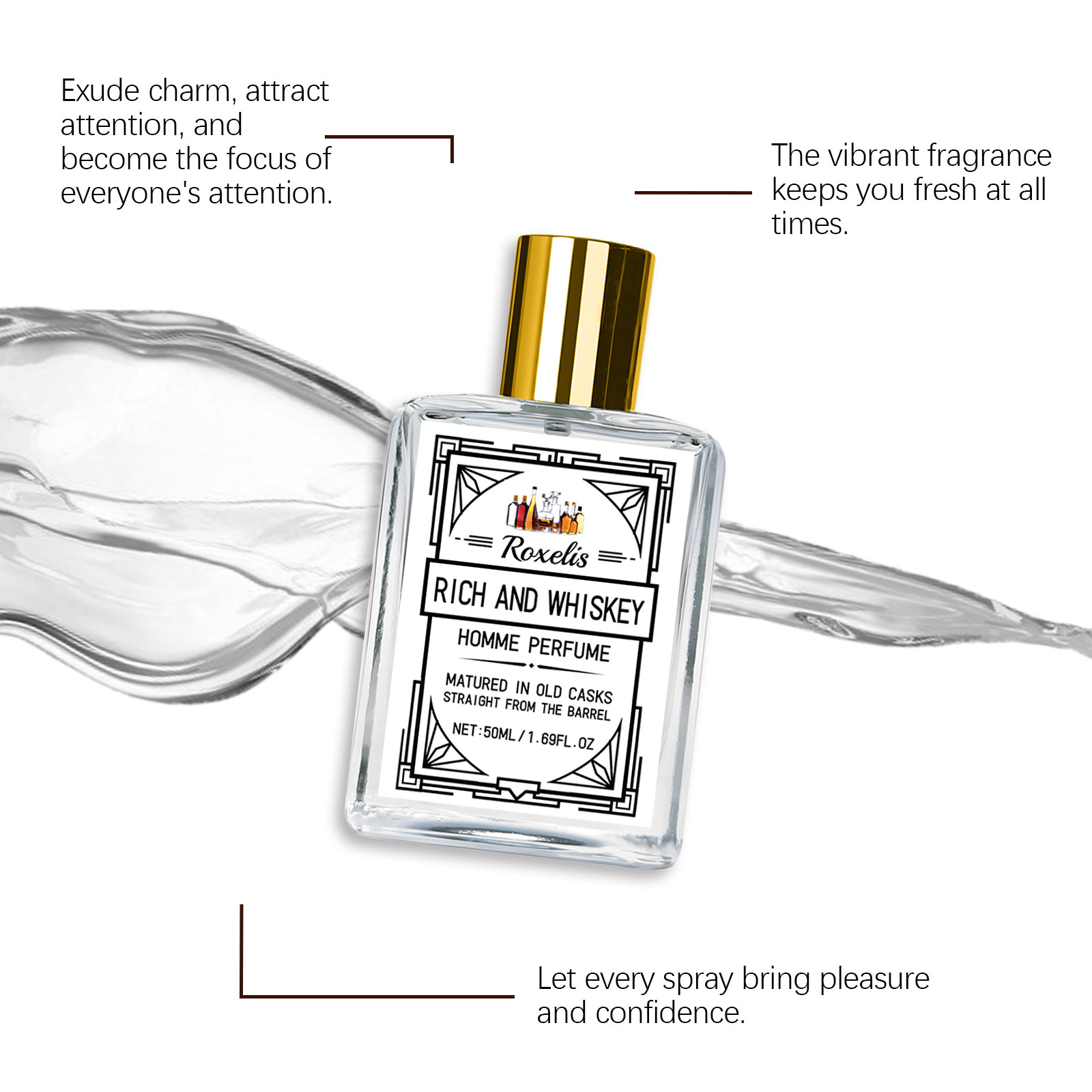 Roxelis 50ml Charm Whisky Men' - Perfume Fresh Fragrance review and price