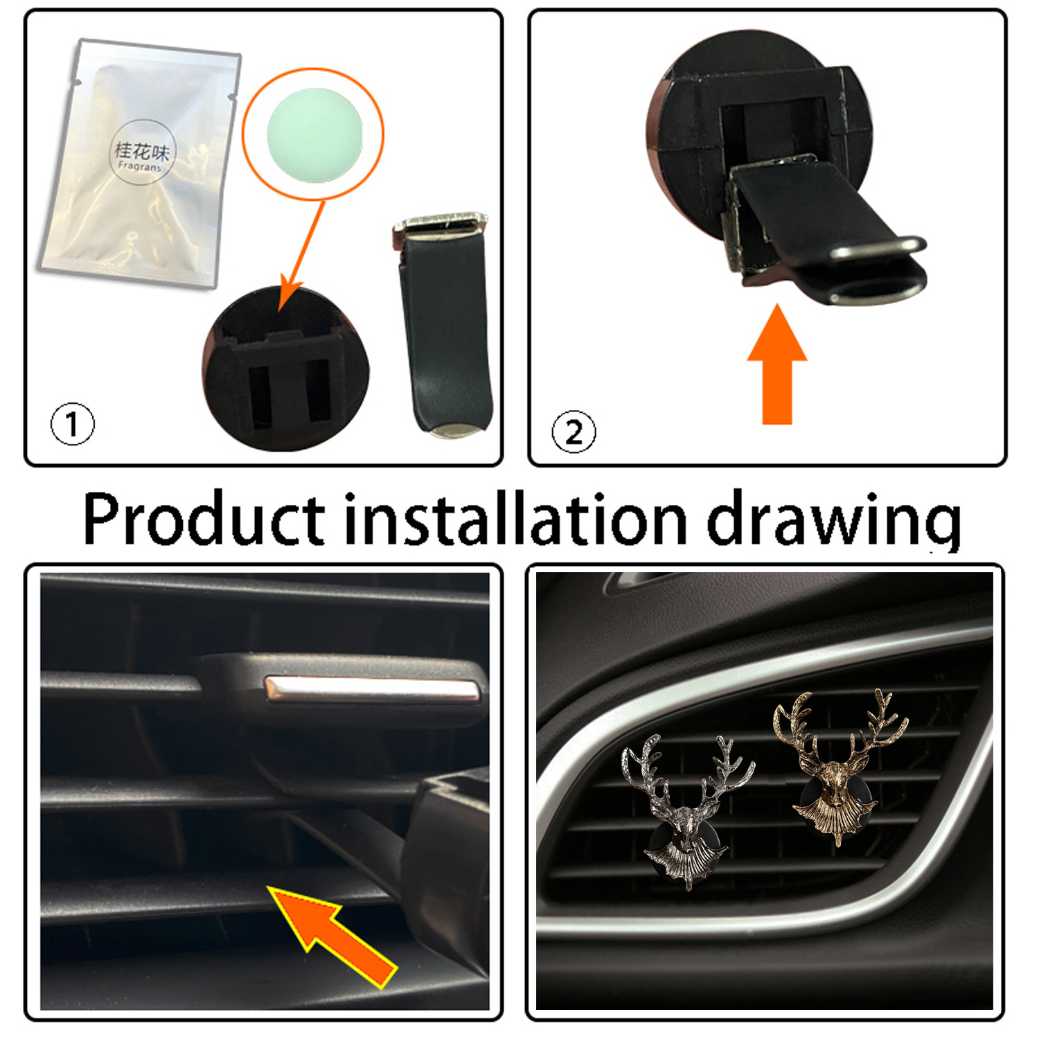 Deer Design Car Fragrance Vent - Perfume Fragrance Outlet review and price